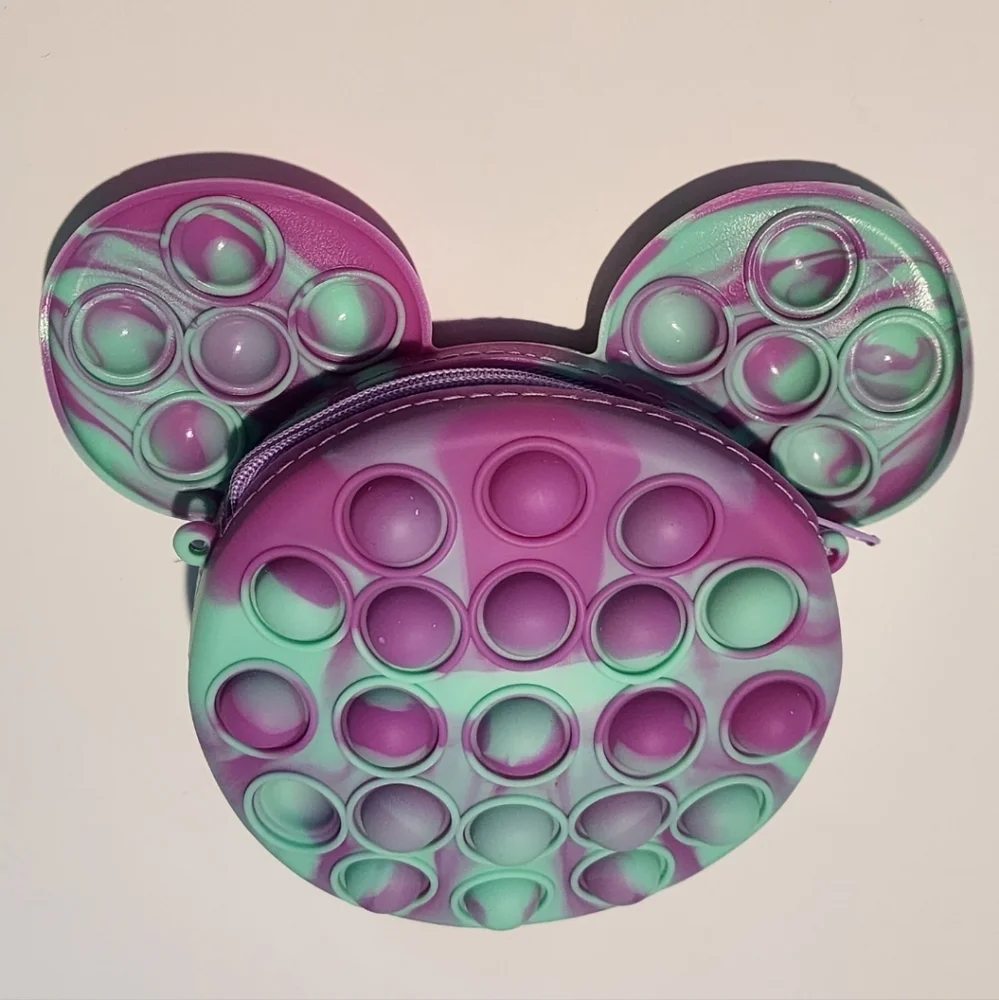 Pop It‎ Fidget Purple Green Crossbody Bag Purse Mouse